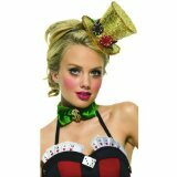 Sexy Womens Casino Girl Gambler Lady Luck Costume Hats Gold Glitter Adult Fairytale Mini Top Hat